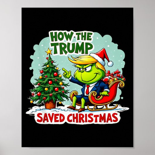 Hoe Trump Kerstmis redde Funny Trump Kerstmis Poster (Voorkant)