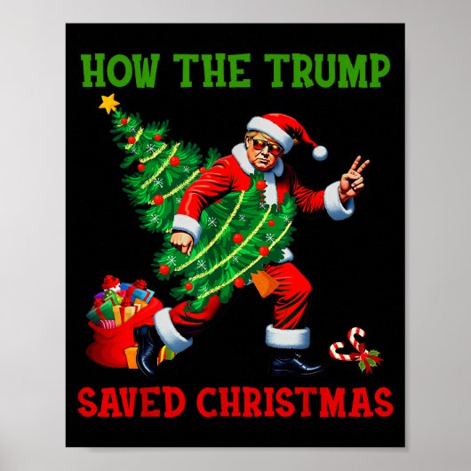 Hoe Trump Kerstmis redde Funny Trump Kerstmis Poster (Voorkant)