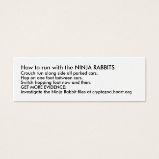 Hoe u met de NINJA RABBITS kunt werken Mini Visitekaartjes