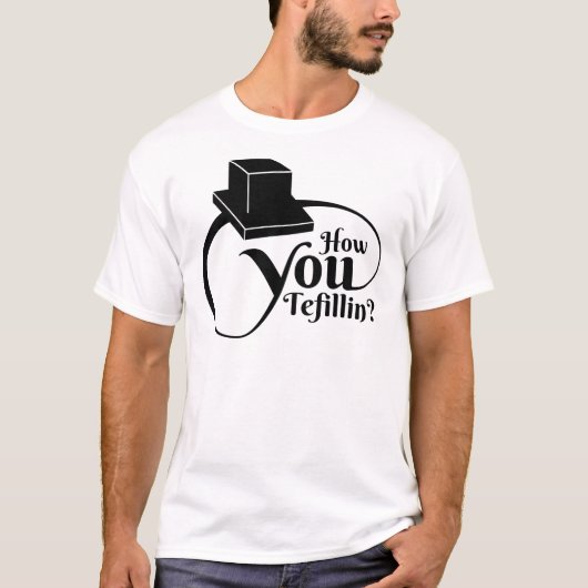 "Hoe u tefilline" (zwart) T-shirt (Voorkant)