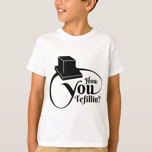 "Hoe u tefilline" (zwart) T-shirt (Voorkant)
