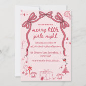 Hoe uniek Christmas Girls Night Hand Drawn Kaart (Voorkant)