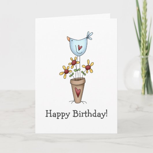 Hoe Uw Tuin groeit · Vogel & Bloemen Kaart (Voorkant)