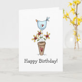 Hoe Uw Tuin groeit · Vogel & Bloemen Kaart (Gele Bloem)