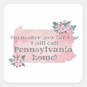 Hoe ver ik nog ga noem ik Pennsylvania Vierkante Sticker