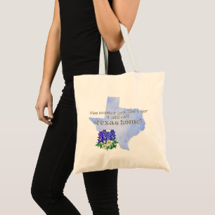 Hoe ver ik ook ga naar Texas Custom Name Tote Bag