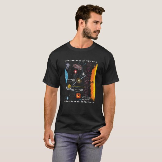 Hoe ver terug in de tijd James Webb Telescope ziet T-shirt (Voorkant volledig)