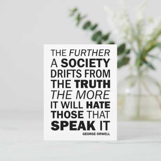 Hoe verder een samenleving afdrijft van de waarhei briefkaart (Staand voorkant)