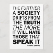 Hoe verder een samenleving afdrijft van de waarhei briefkaart (Voorkant)