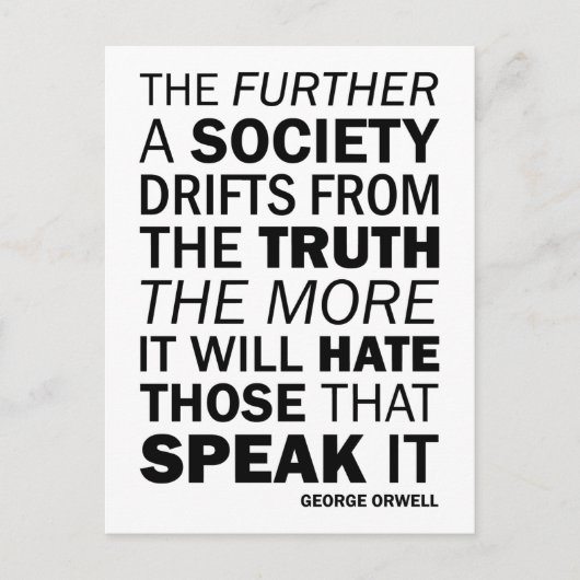 Hoe verder een samenleving afdrijft van de waarhei briefkaart (Voorkant)