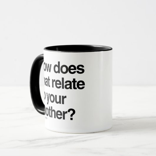 Hoe verhoudt dat zich tot je... mok (Voorkant links)