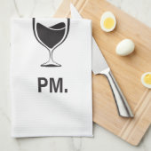 Hoe vertel ik de tijd AM-koffie en PM-wijn Theedoek (Quarter Fold)