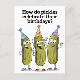Hoe vieren augurken grappig hun verjaardag briefkaart