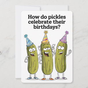 Hoe vieren augurken grappig hun verjaardag feestdagenkaart