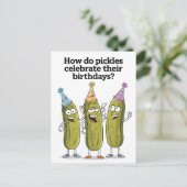 Hoe vieren augurken hun verjaardag Grappig Briefkaart (Staand voorkant)