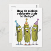 Hoe vieren augurken hun verjaardag Grappig Briefkaart (Voorkant / Achterkant)