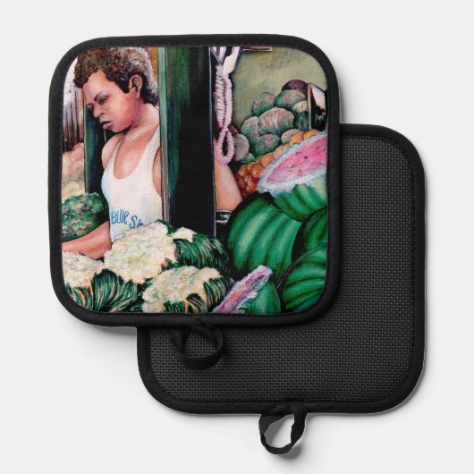 Hoe vind je die meloenen? pannenlap (Voorkant / Achterkant)