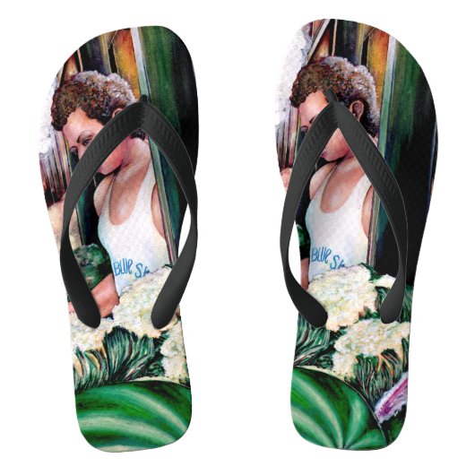 Hoe vind je die meloenen? teenslippers (Voetbed)