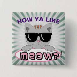 Hoe vind je MIAUW? Knop met kattengrap Vierkante Button 5,1 Cm