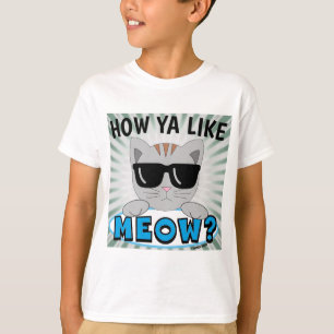 Hoe vind je MIAUW? Zonnebril Kat Blauwdruk T-shirt