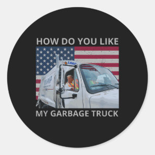 Hoe vind je mijn Garge Truck Trump rit in Garge Ronde Sticker