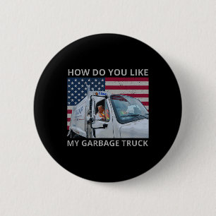 Hoe vind je mijn vuilniswagen Trump-rit in Gar Ronde Button 5,7 Cm