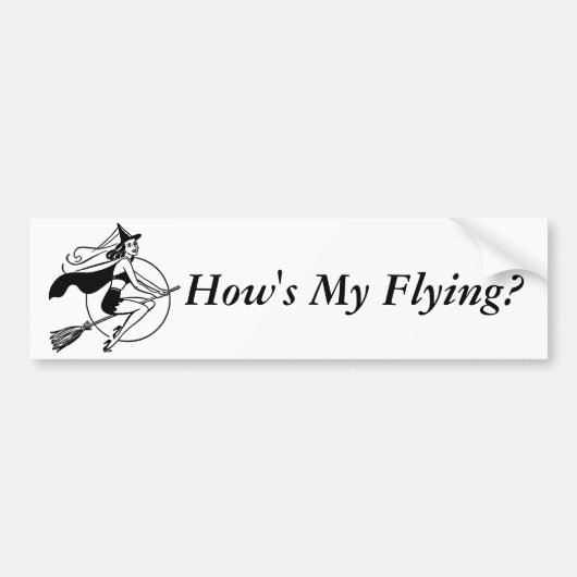 Hoe Vlieg Ik? Heks Bumpersticker (Voorkant)