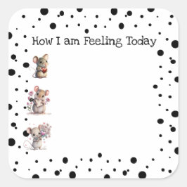 'Hoe voel ik me? Mice Journal Vierkante Sticker