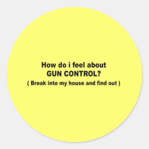 Hoe voel ik me over pistool controle ronde sticker