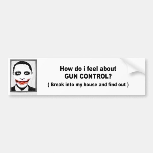 Hoe voel ik me over wapenbeheersing bumpersticker (Voorkant)