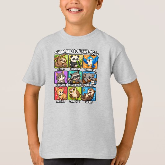 Hoe voel je je? Dierstemmingen T-shirt (Voorkant)