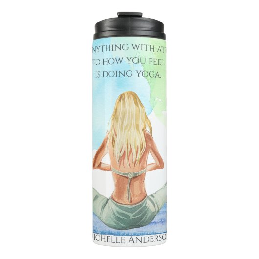 Hoe voelt u Waterverf Yoga Travel Mug Thermosbeker (Voorkant)