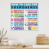 Hoe voor extraverts te zorgen poster (Keuken)