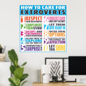 Hoe voor extraverts te zorgen poster (Thuiskantoor)