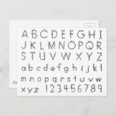 Hoe vorm je brieven - Alfabet handschrift Briefkaart (Voorkant / Achterkant)