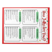 Hoe vrolijk ben je Kerstspel Notitieblok (Voorkant)