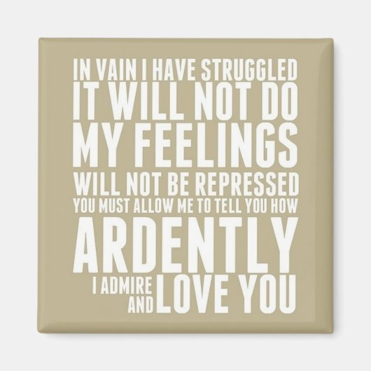 Hoe vurig ik bewonder en hou van je magneet (Voorkant)