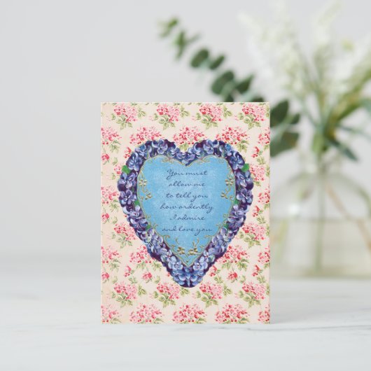 Hoe vurig ik bewonder en hou van je Valentijn Briefkaart (Staand voorkant)