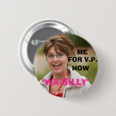 HOE, "WA-GEKKE" RONDE BUTTON 5,7 CM (Voorkant /achterkant)