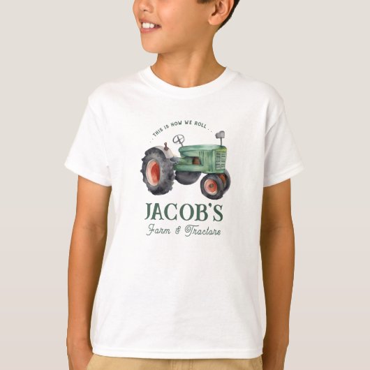 Hoe we Tractor Boys Verjaardag T-Shirt rollen (Voorkant)