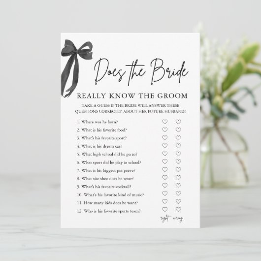 Hoe weet de bruid het bruidegom spel echt? kaart (Staand voorkant)