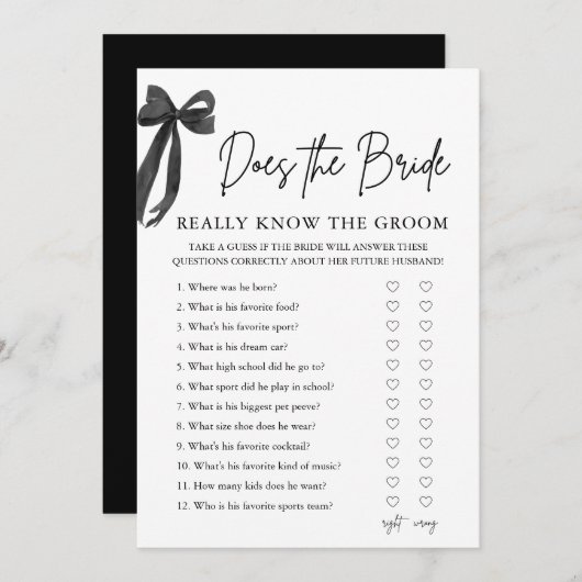 Hoe weet de bruid het bruidegom spel echt? kaart (Voorkant / Achterkant)