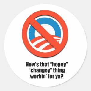 Hoe werkt dat hopey change ding voor jou? ronde sticker