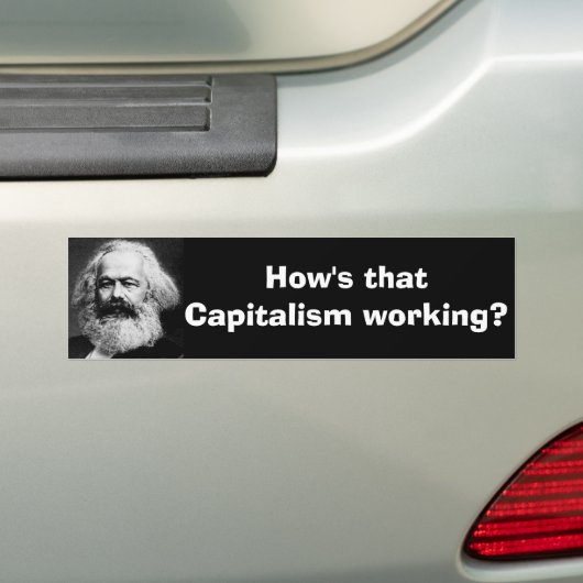 Hoe werkt dat kapitalisme? bumpersticker (Op auto)