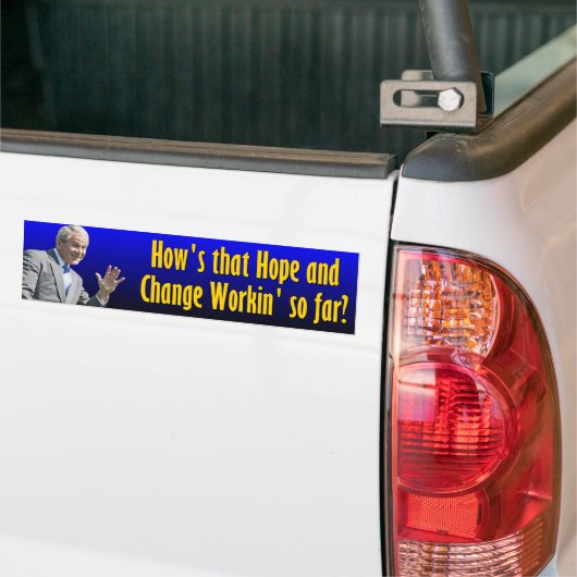 Hoe werkt die Hope & Change tot nu toe? Bumpersticker (Op Truck)