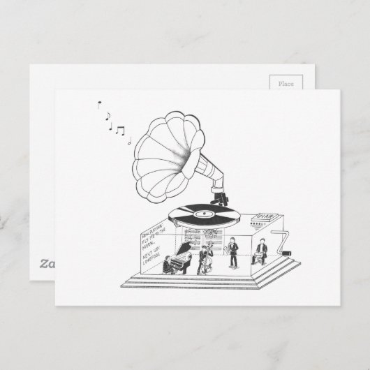 Hoe werkt een Gramophone eigenlijk? Briefkaart (Voorkant / Achterkant)