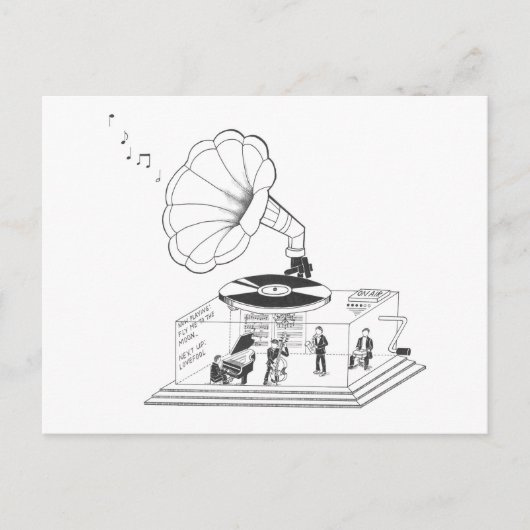Hoe werkt een Gramophone eigenlijk? Briefkaart (Voorkant)