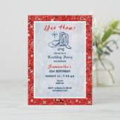 Hoe Western Paisley Denim Blue Jeans Verjaardag Kaart (Staand voorkant)