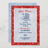 Hoe Western Paisley Denim Blue Jeans Verjaardag Kaart (Voorkant / Achterkant)