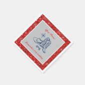 Hoe Western Paisley Denim Blue Jeans Verjaardag Servet (Hoek)